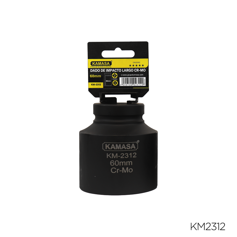 DADO DE IMPACTO LARGO CRMO "KAMASA" - 1"DR.X 60MM
