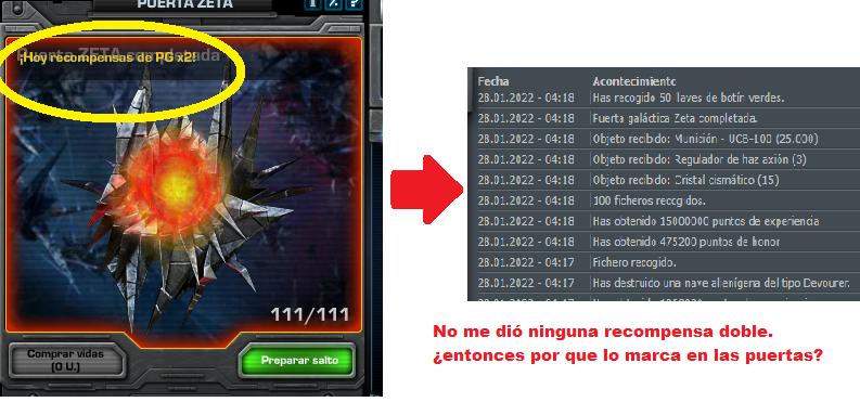 Bug en dobles recompensas Resuelto | DarkOrbit ES