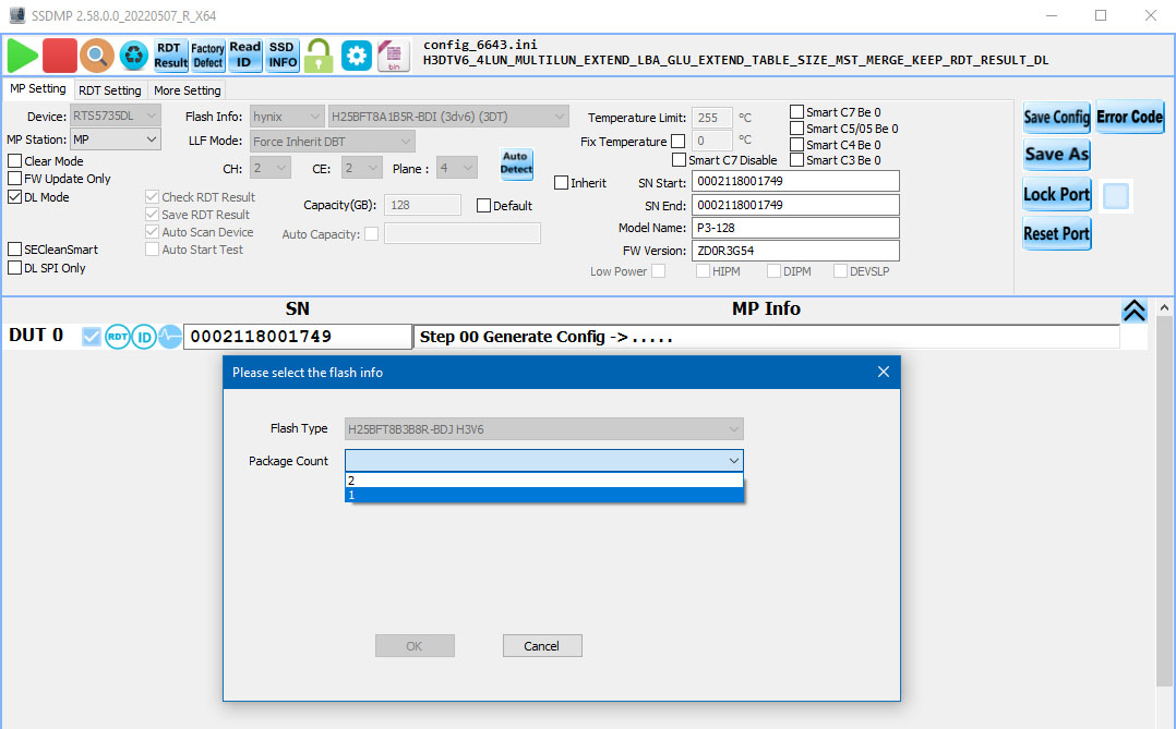RTS5735 (RM1135) + Hynix 3dv6-128L (H25BFT8A1B5R)