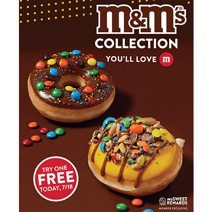 Get a Free M&M’S Donut from Krispy Kreme Today Only for Rewards Members Get a Free M&M’S Donut from Krispy Kreme Today Only for Rewards Members