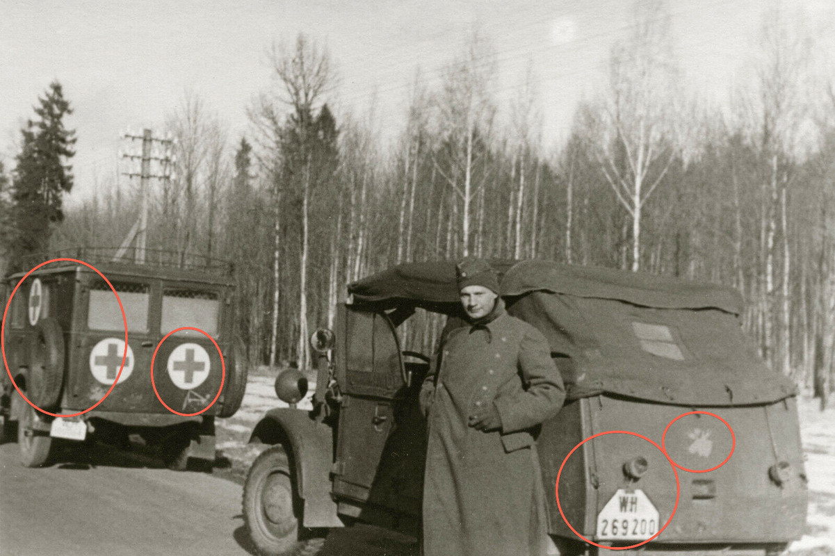 Orig. Foto 291.Infanterie-Division Sanitätstruppe Russland 1941 Kennzeichen