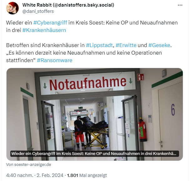 Cyberangriff auf Klinikverbund im Kreis Soest: Lippstadt, Erwitte und Gesek