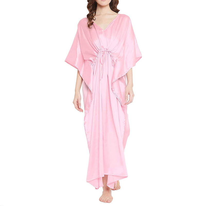 Women Satin Silk Nightdress Lingerie Sleepwear Nightgown Maxi Robe ...
