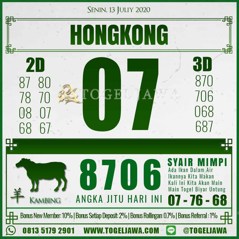 Prediksi Hongkong Tanggal 2020-07-13