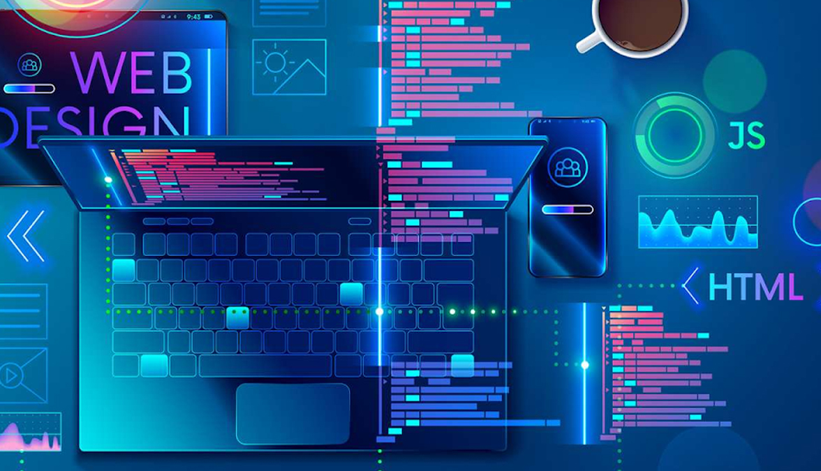 Modern website design on a desktop screen