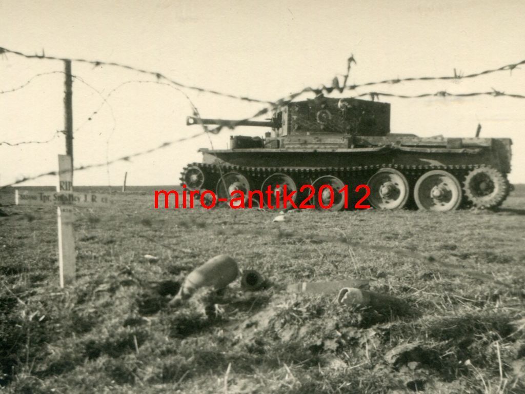 Nahaufnahme, zerstörter Cromwell Panzer, Tank, F