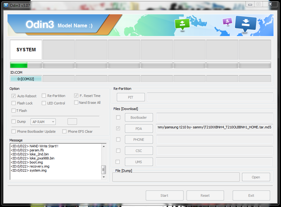 Samsung Galaxy Tab 3 SM T210 Flashing by Odin3 v3.07