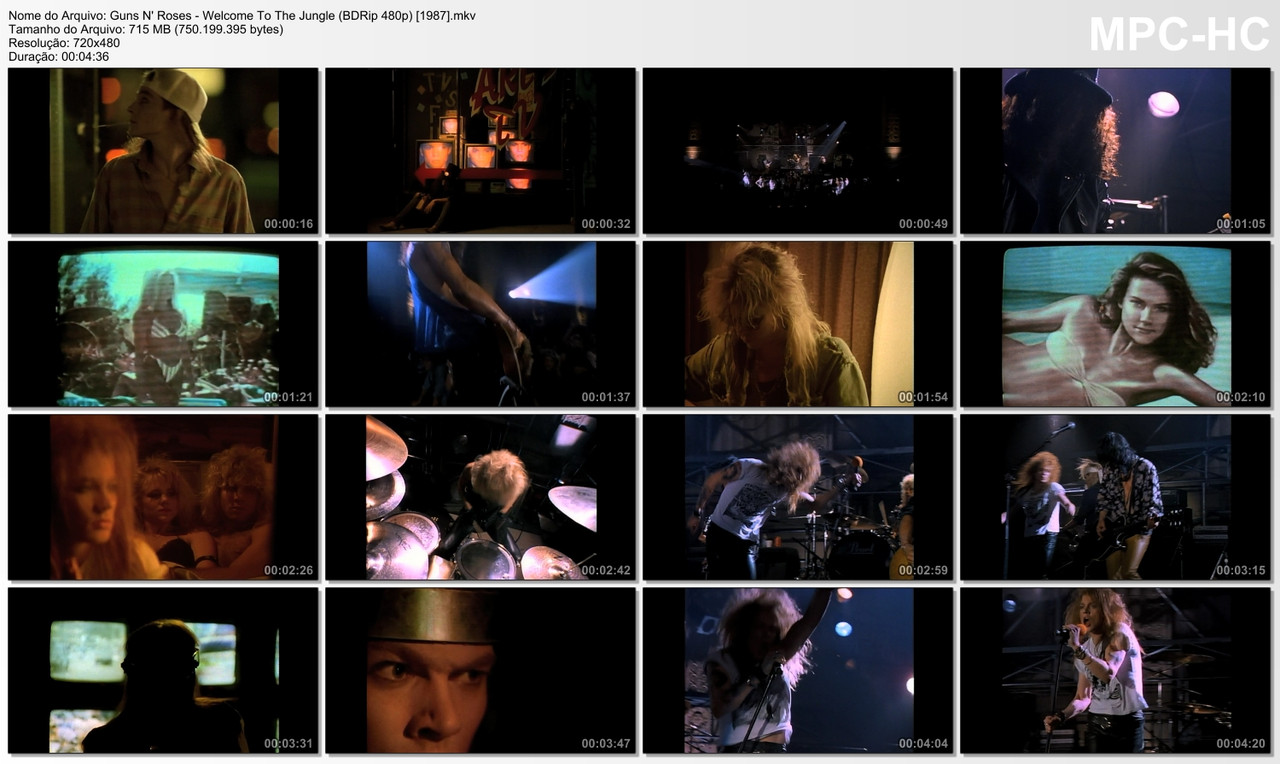 Guns N' Roses - Welcome To The Jungle (BDRip 480p) [1987]