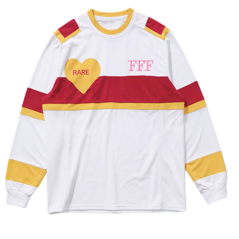 Jersey RARE FFF blanc et bandes rouge/jaune