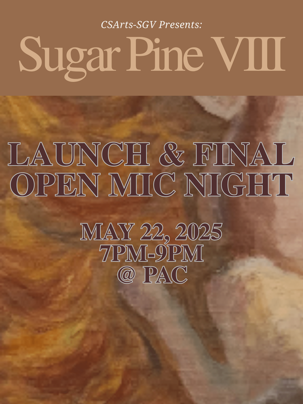 Poster for Sugar Pine Volume VIII Launch & Open Mic
