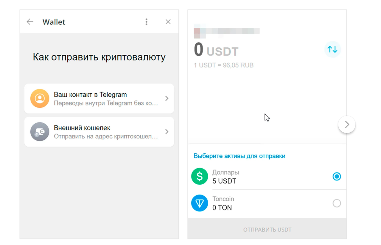 Пополнить кошелек в Телеграм
