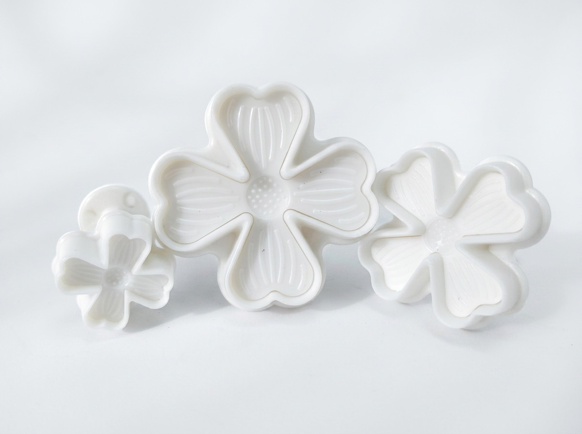 Molde cortador flor de cerezo silvestre trébol para pasta o fondant