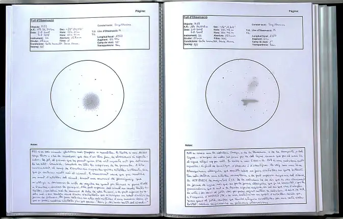 diario o bit�cora de observaci�n astron�mica, por Almach