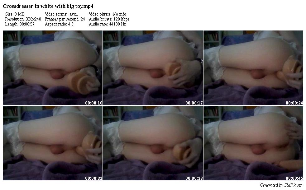 Crossdresser in white with big toy_preview