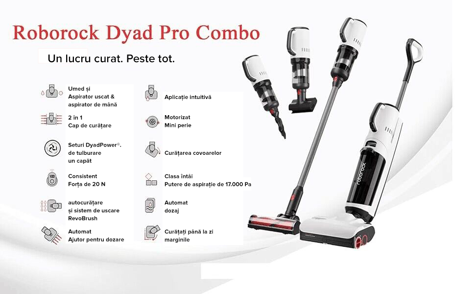 Aspirator vertical, Roborock Dyad Pro Combo - Aspiratoare - Depo Store