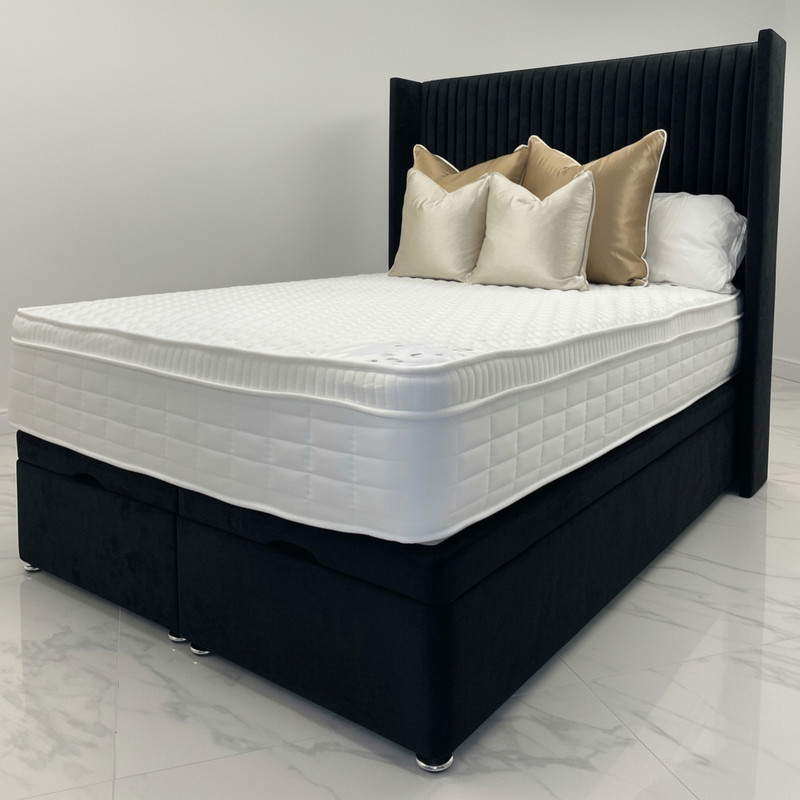 Plush Velvet Bed in Black