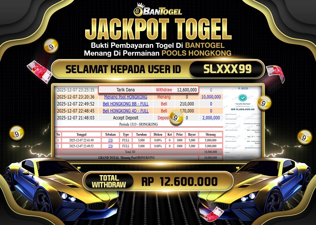 BUKTI JACKPOT LUNAS BANTOGEL