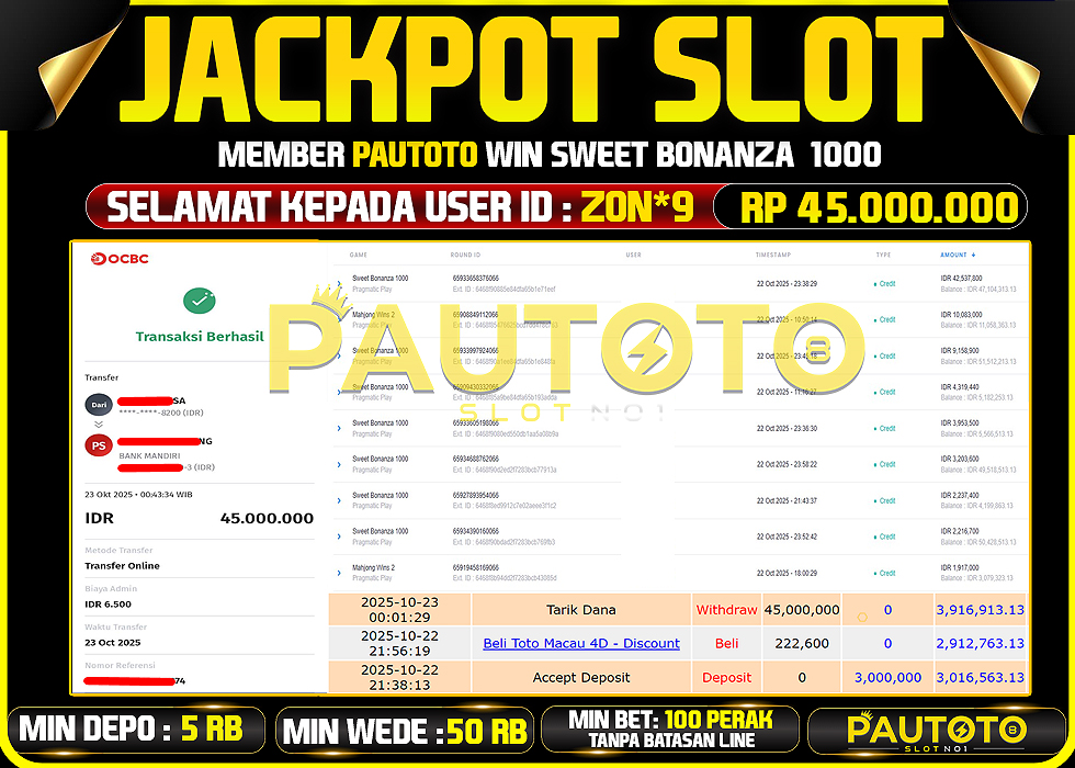 BUKTI JACKPOT LUNAS PAUTOTO