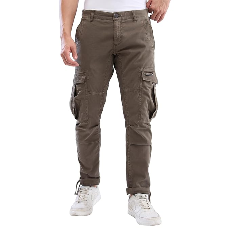 Spykar men's khaki cargo trousers