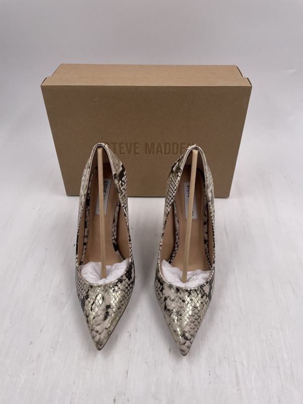 STEVE MADDEN VALA 02551 US 8 EUR 41 GOLD SNAKE HEEL WOMEN