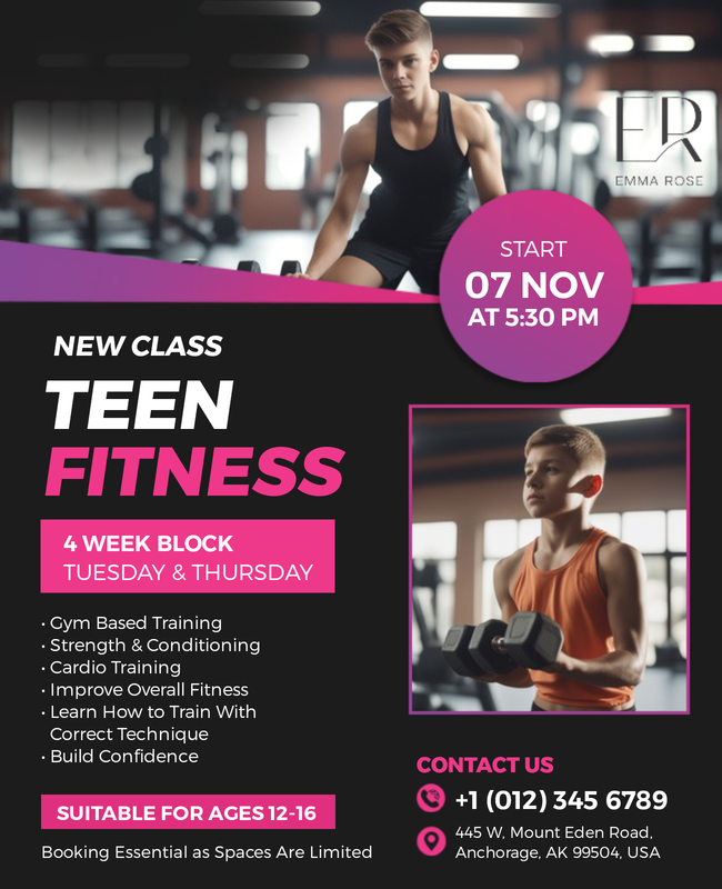 Teen Fitness Class Flyer