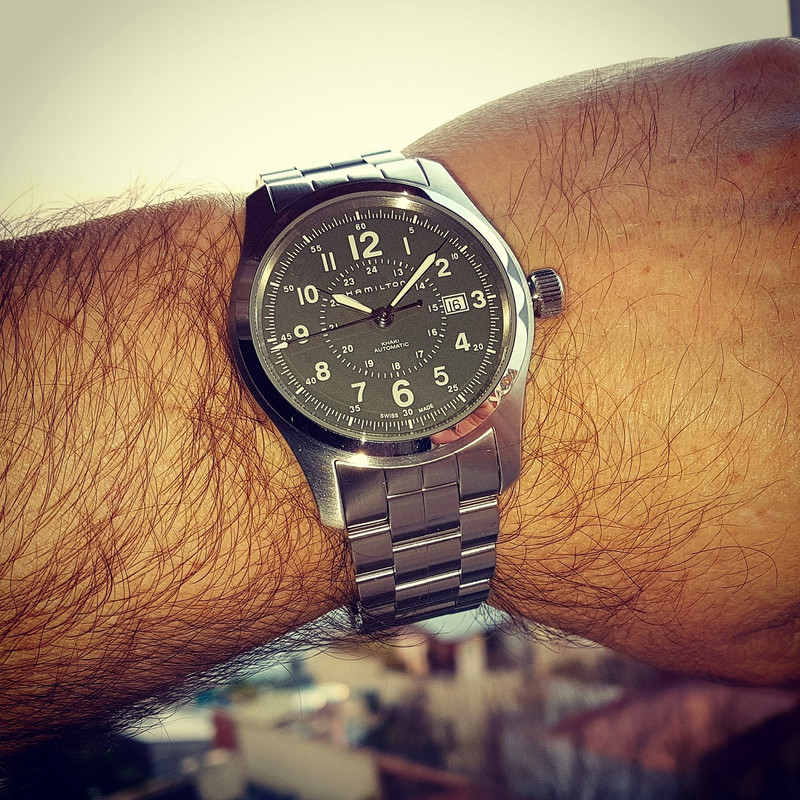 Hamilton Khaki Field Auto 42mm 100M Green Dial Cal. H10 Ref. H70605163    (1)