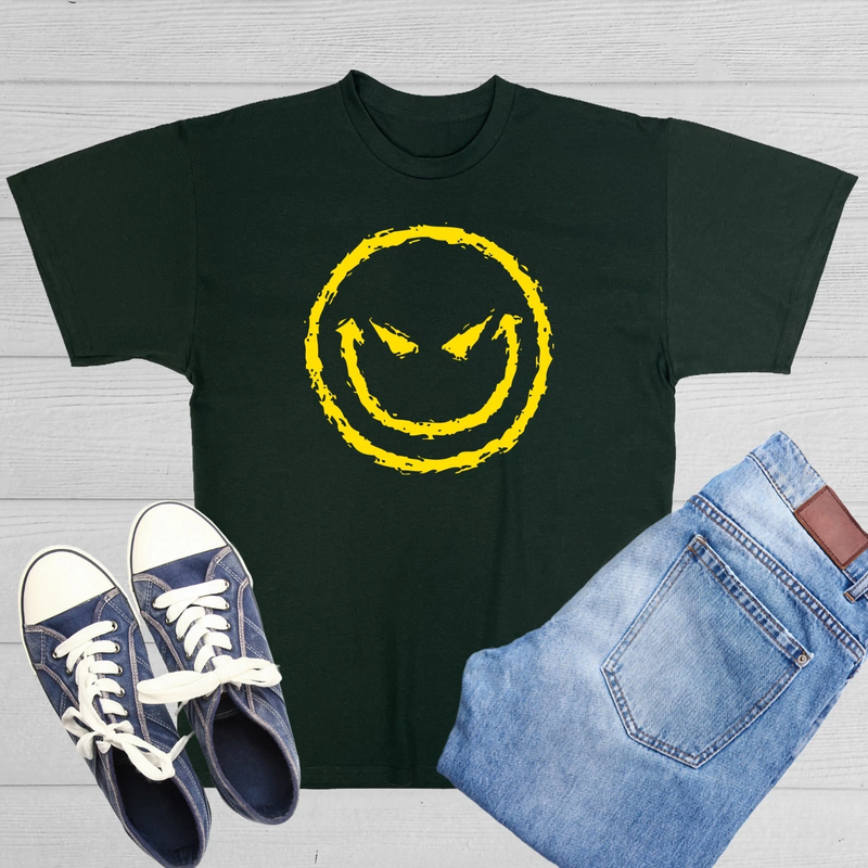 Evil Smile Face Sarcastic Humor Graphic Novelty Funny T Shirt Unisex Graphic main product image