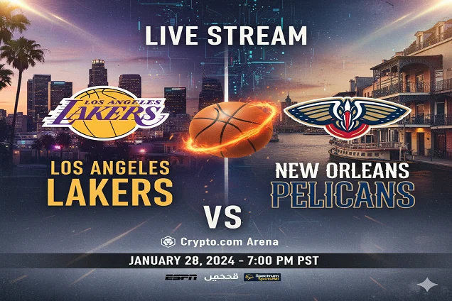 صورة تعبيرية لمباراة كرة سلة بين لوس أنجلوس ليكرز ونيو أورلينز بيليكانز