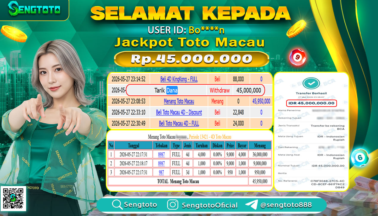 BUKTI PEMBAYARAN TOGEL TOTO MACAU