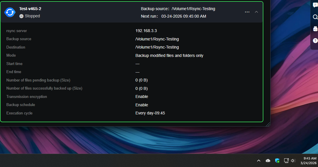rsync v465 after run