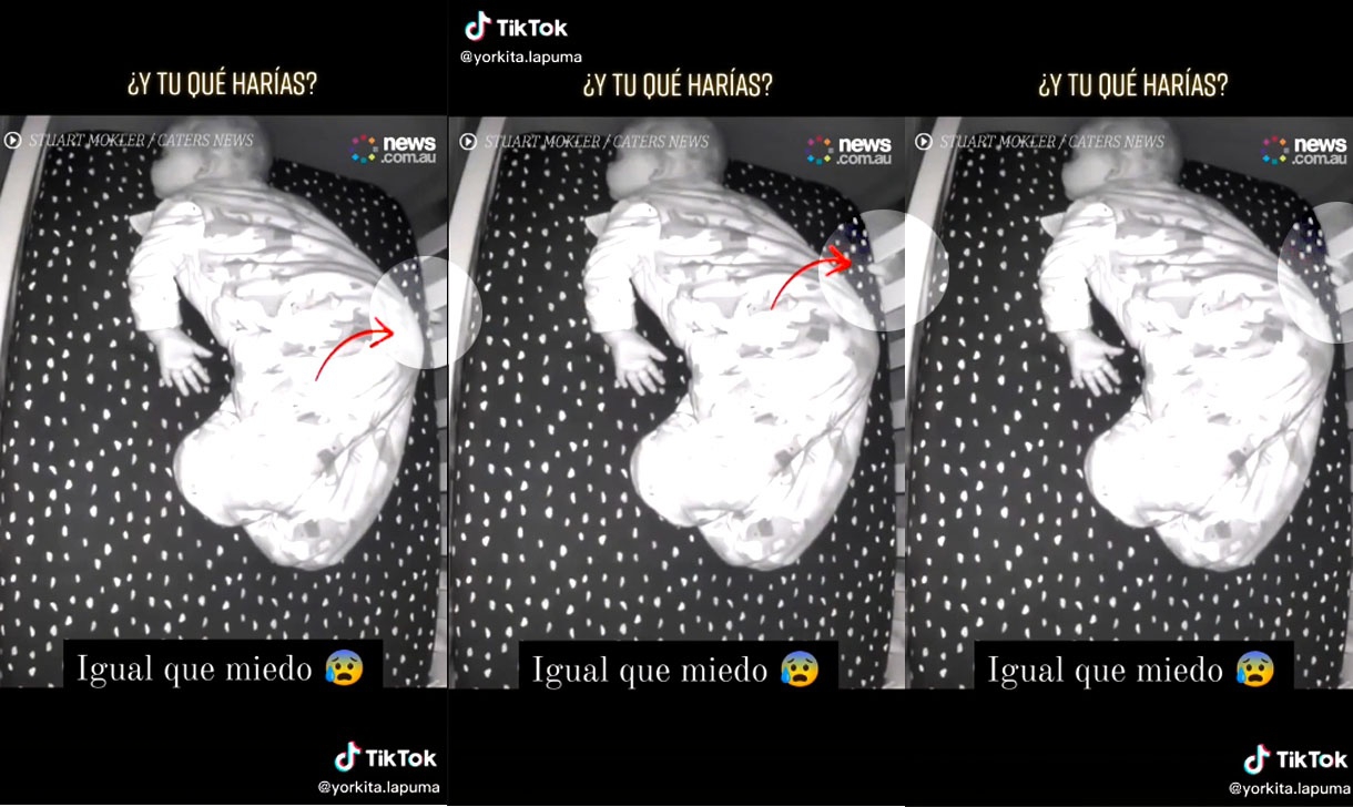 Fantasma intenta tocar a un bebé el momento paranormal se viraliza