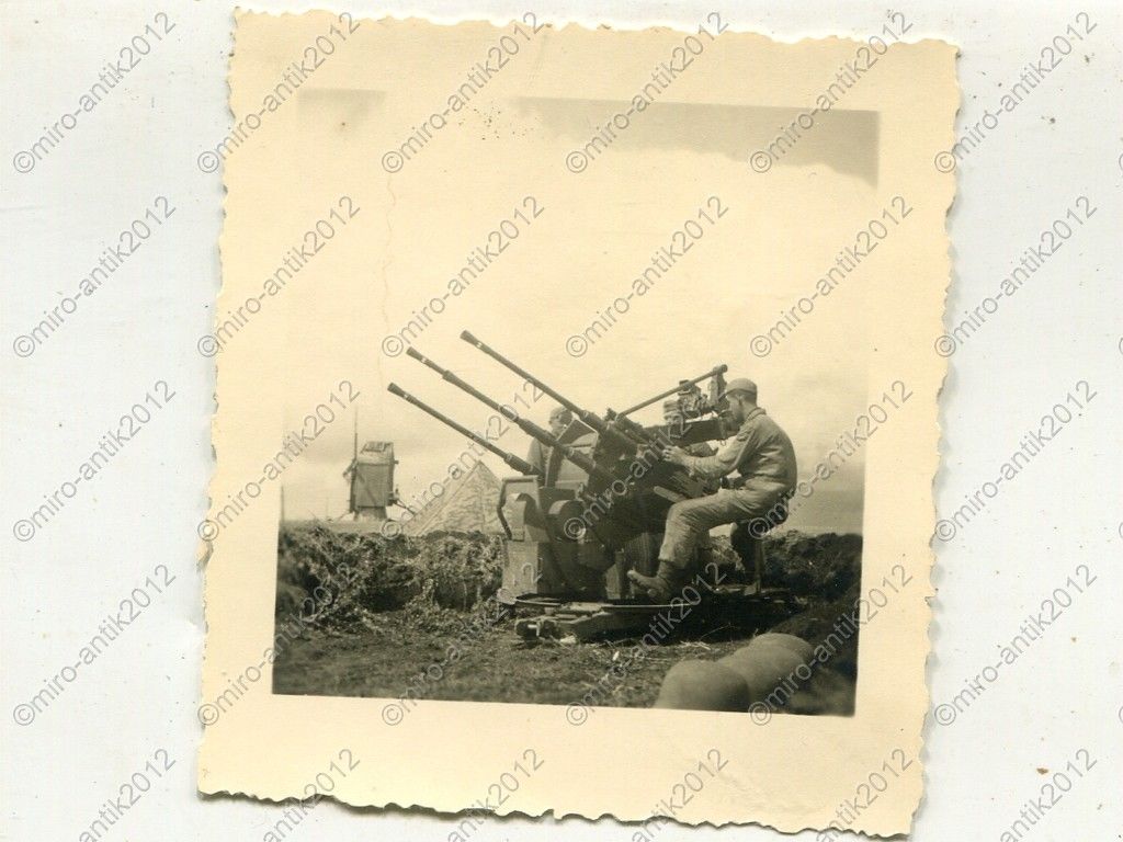 Foto, Wehrmacht, Vierlingsflak vor der Windmühle von Dolgenkaja, Russland