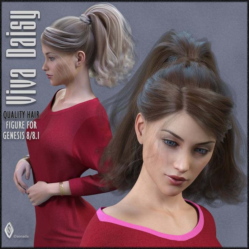 Viva Daisy Hair for Genesis 8 and 8.1