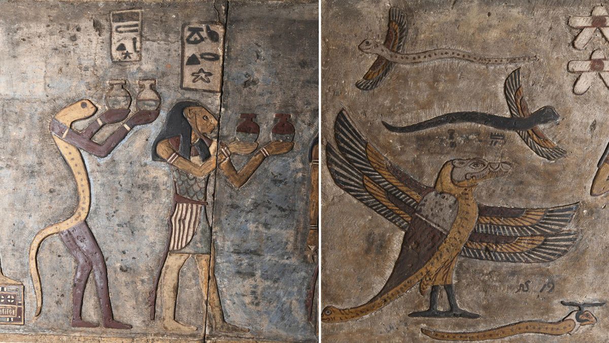 Dipinti dello zodiaco scoperti nel tempio di Esna in Egitto