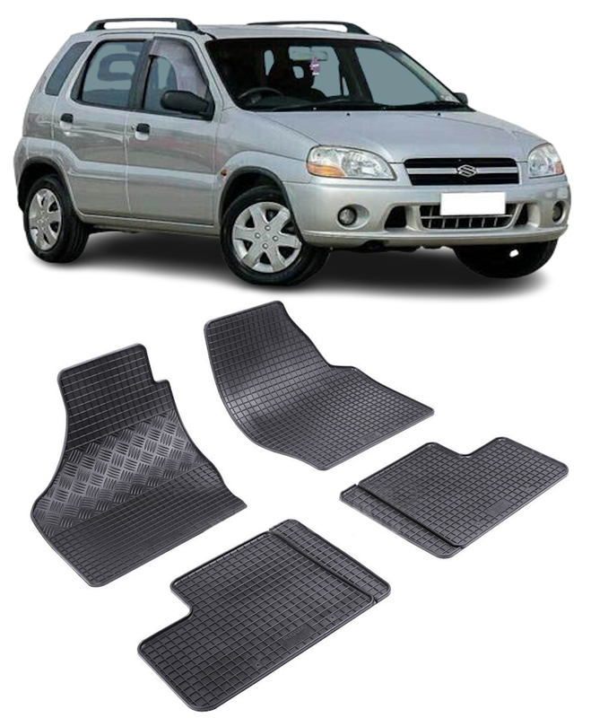 Set 4 covorase Suzuki Ignis 2004-2008, din cauciuc 100%, compatibile cu autoturismul SUZUKI Ignis