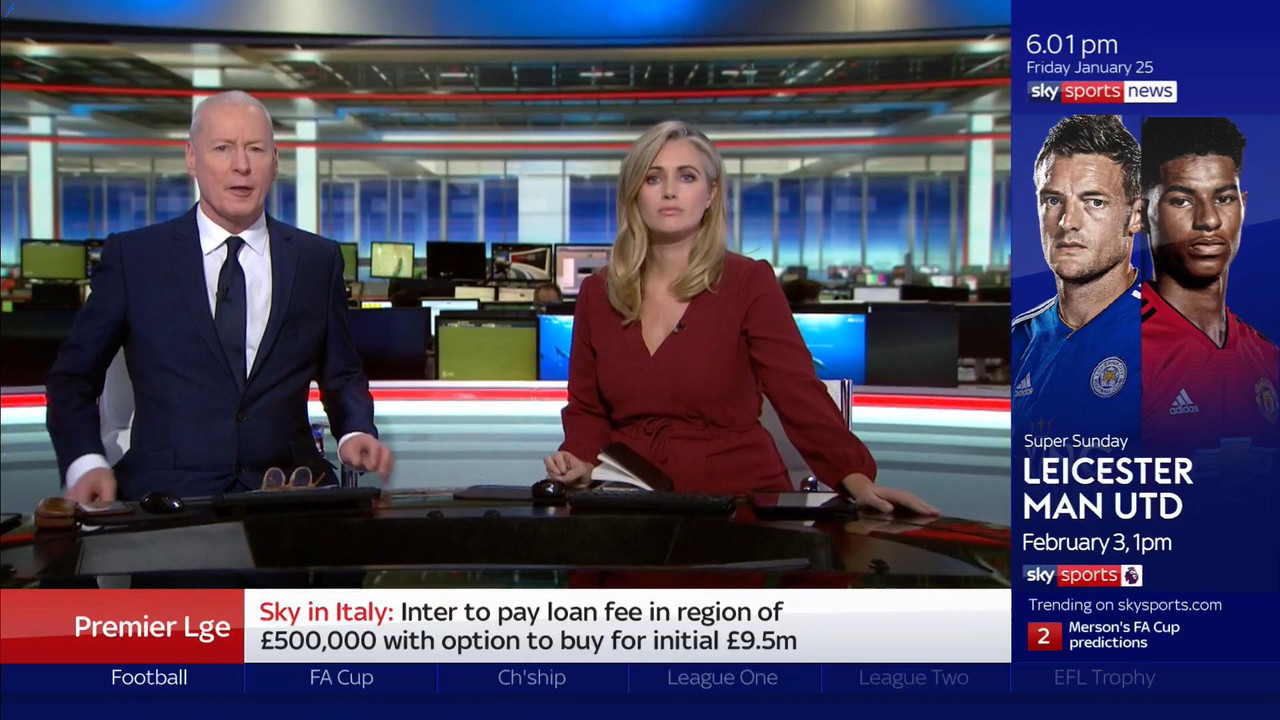 25 January - 18.00.00 - Sky Sports News At 6. A comprehensive ro