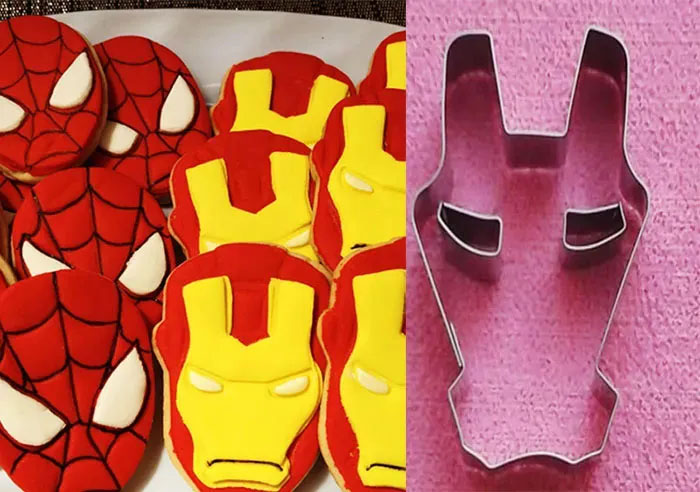 Cortador de galletas y decoración fondant simbolo iron man
