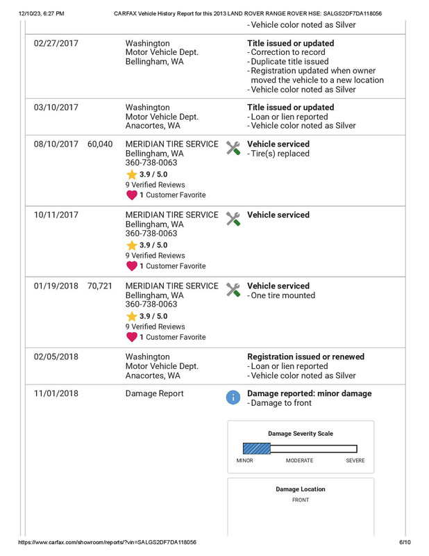 CARFAX Vehicle History Report for this 2013 LAND ROVER RANGE ROVER HSE_ SALGS2DF7DA118056-page-006