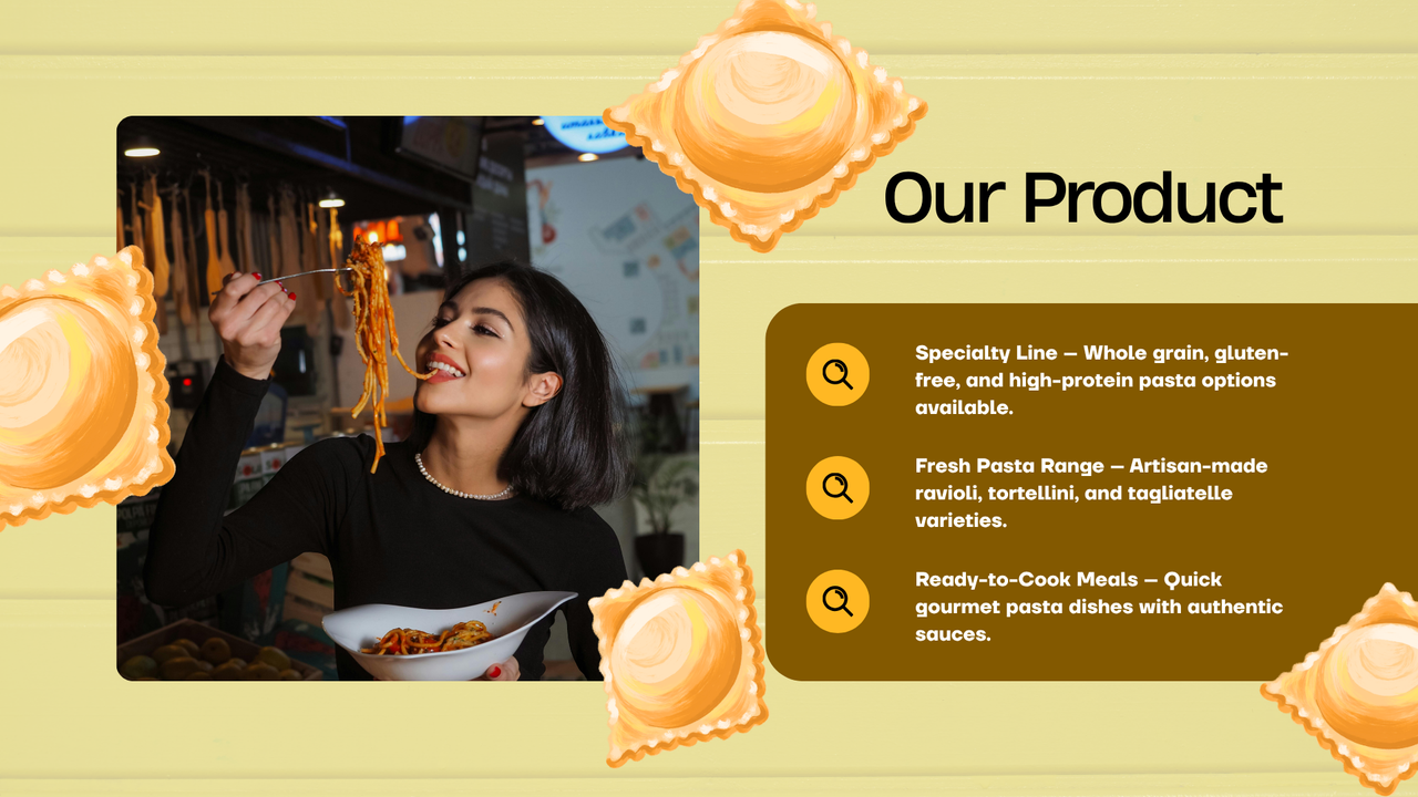 Green Illustrated Pasta Product Presentation