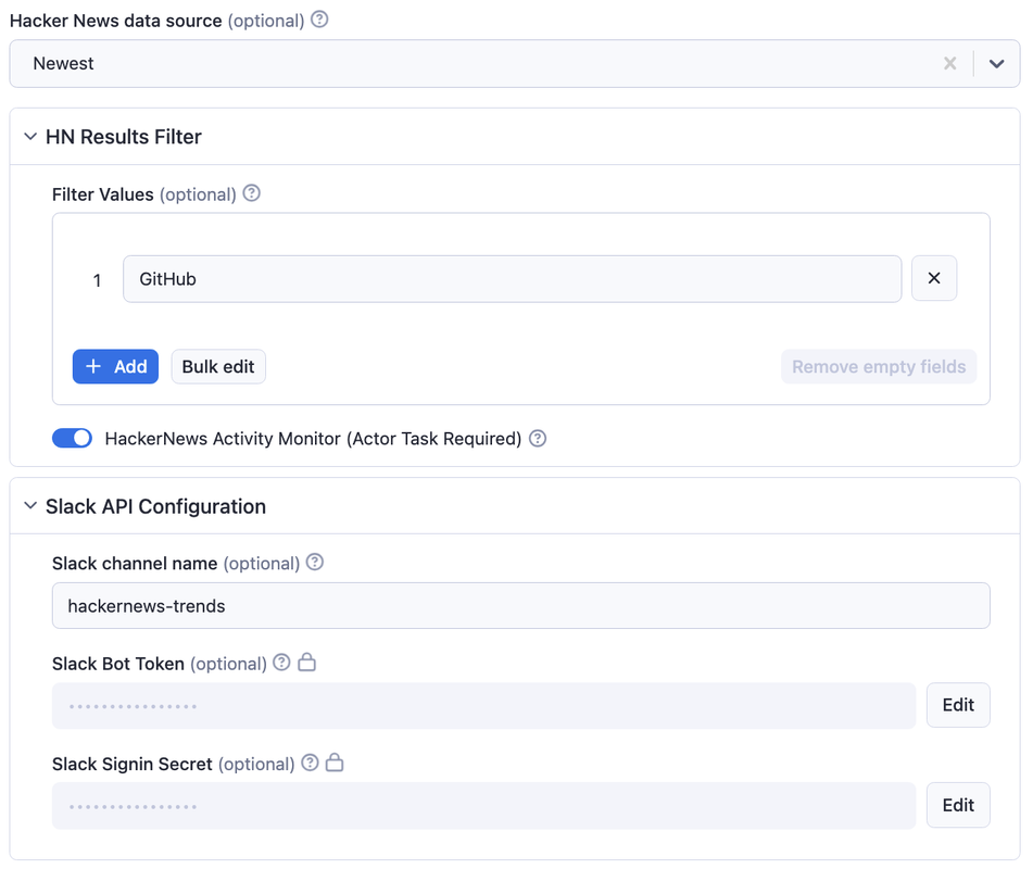Hacker News Data Scraper & Activity Monitoring Input