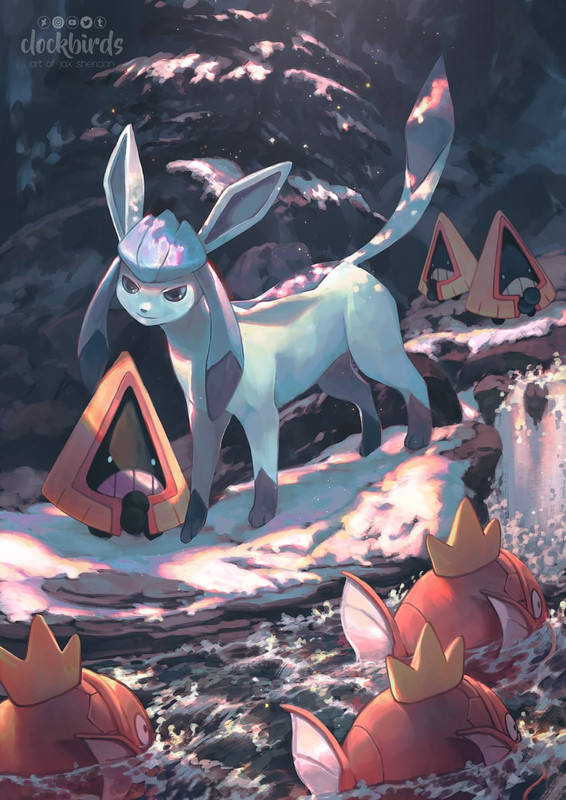 glaceon-magikarp-and-snorunt-pokemon-dra