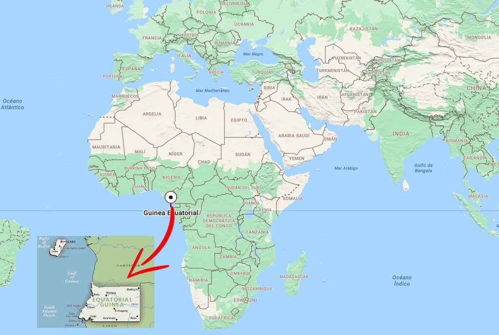 Ubicación de la Guinea Española Ubicación de la Guinea Española