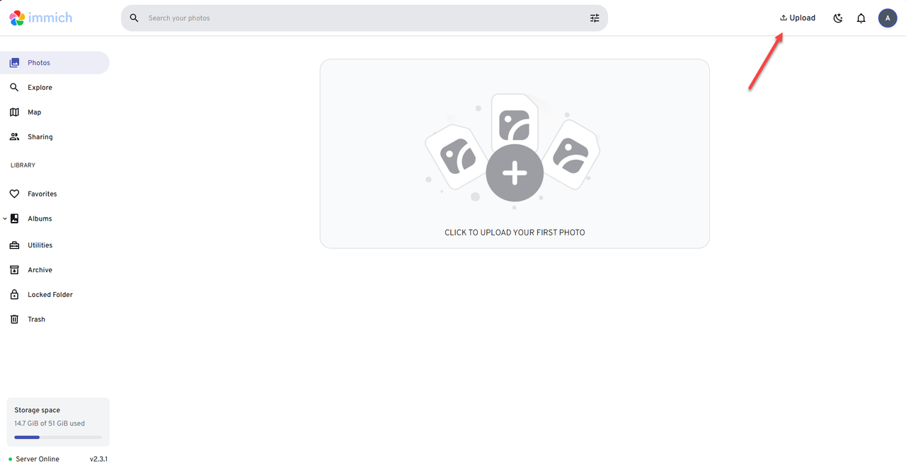 Upload Images Using Immich