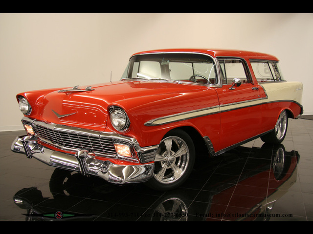 chevy nomad 56 rouge et blanc 1 ebay 60100$
