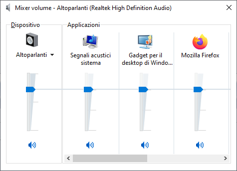 volume audio avvio