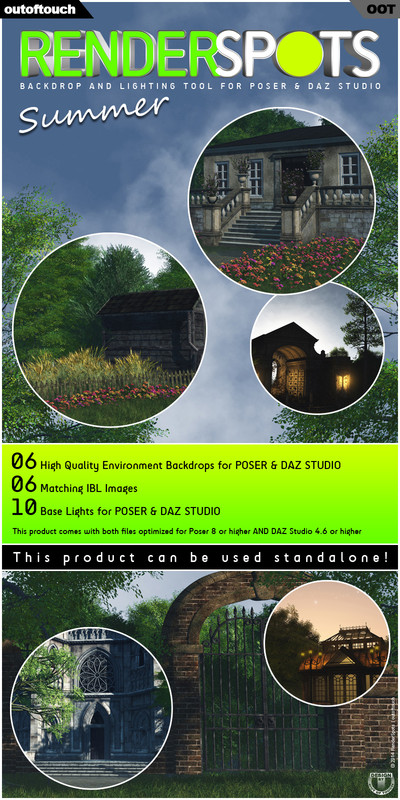 RenderSpots Summer for Poser and DAZ Studio REPOST