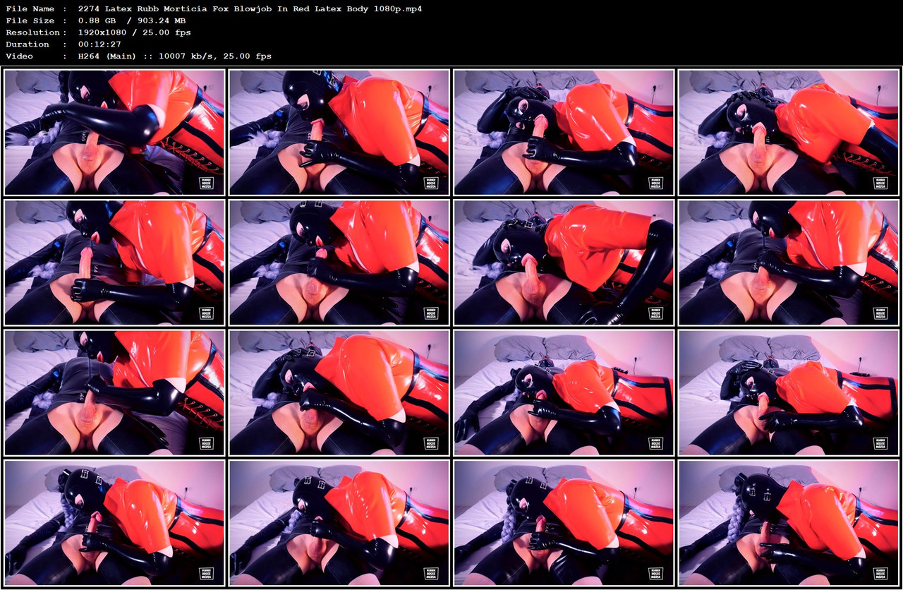 2274 Latex Rubb Morticia Fox Blowjob In Red Latex Body 1080p mp4