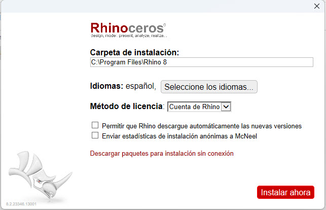 español - Rhinoceros 8 v8.3.24009.15001 [x64 Bits][ML - Español][Sistema de diseño avanzado asistido por co... 15-12-2023-15-04-18