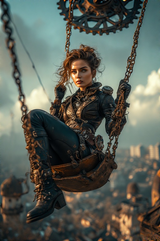 A-woman-seated-on-a-rusty-meta-17