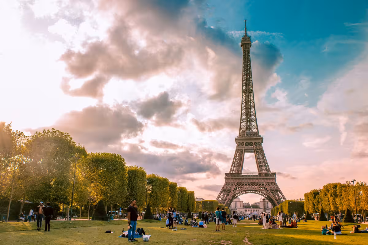 Eiffel Tower at
							Night
